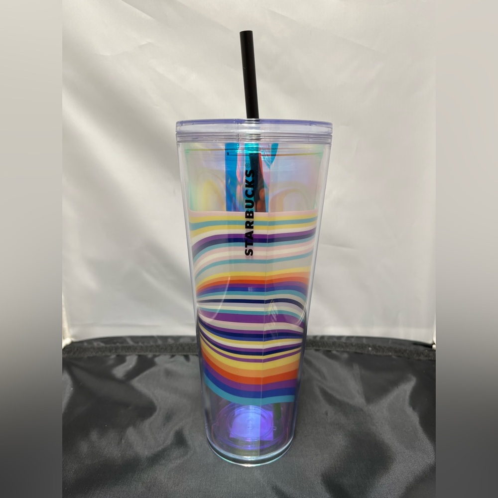 Starbucks 2021 Target Exclusive Rainbow Swirl Marble 24oz Cold Drink Tumbler NWT